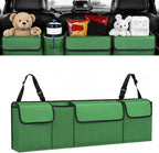 Car Trunk Organizer – Backseat Hanging Large Storage Bag with Adjustable Straps, Waterproof Collapsible Cargo Organizer with 4 Pockets, Space-Saving Trunk Storage for SUV Truck MPV (Green)