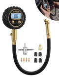 Tire Pressure Gauge for Cars with Backlit LED, Solid Brass with Rubber Hose, Air Bleeder Valve, ANSI B40.7 Grade 2A(±0.5%), 3-250PSI