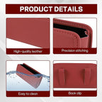 Car Trash Can, Leather Waterproof Automotive Garbage Can with Trash Bag, Hanging Mini Vehicle Trash Bin, Small Auto Door Organizer Storage Pouch, Universal Car Accessories (Wine Red)