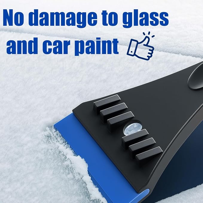 36" Car 3-in-1 Snow Brush, Detachable Extendable Vehicle Windshield Ice Frost Scraper with Ergonomic Foam Grip Handle, Automotive Snow Removal Tools, Universal for SUV RV Truck (Blue) | Detachable Extendable Vehicle Windshield Ice Frost Scraper with Er...