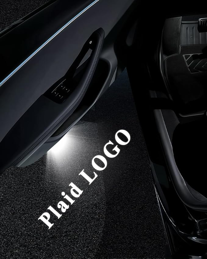 Car Door Lights Logo Projector, Tesla Accessories for Model Y 3 X S | 4K HD Puddle Lights Compatible with Model Y Juniper Model 3 Highland S X, Ultra-Bright No Fade 3D Laser Welcome Light(4 Pack)