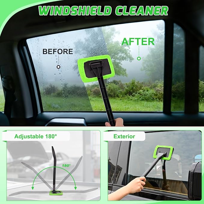 37PCS Car Detailing Kit Auto Cleaning Tools Wash Set with Storage Carry Bag Home Use for Interior Exterior Deep Clean Car Care Windshield Dashboard Seat Air Vents Wheels Tires, Green