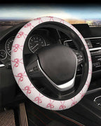 Steering Wheel Cover Accessories Neoprene Cover, Breathable Non-Slip Easy to Install Suitable for Women Men, 14.5-15.5 Inch for Car SUV Van Truck Universal - Pink Bow