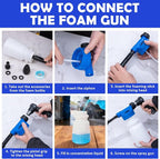 Car Wash Detailing Kit Cleaning Kits with Foam Gun Sprayer, Car Wash Brush and Large Wash Mitt Duster for Car Interior and Exterior Cleaning (Blue)