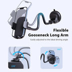 Phone Holder - 14-Inch Long Arm Windshield Car Cell Phone Holder Anti-Shake Stabilizer Automobile Mount for iPhone Android Smartphones