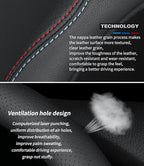 Deer Route Custom-Fit Leather Steering Wheel Cover for Mitsubishi, A-Style, Non-Slip, Breathable