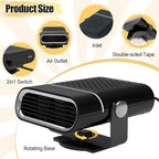 Car Heater, 200W Vehicles Heaters Auto Part 12V Portable Car Heaters That Plugs Into Cigarette Lighter, Vehicle Defroster Windshield Demister, Auto Defogger With 360° Rotatable for All 12 Volt Cars