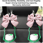 Mandark 2PCS Car Seat Headrest Hooks, Cute Bow Vehicle Hooks for Purses and Bags, Automotive Purse Hook Hanger Interior Decoration Accessories, Universal for SUV, Sedan, Truck (Pink/White)