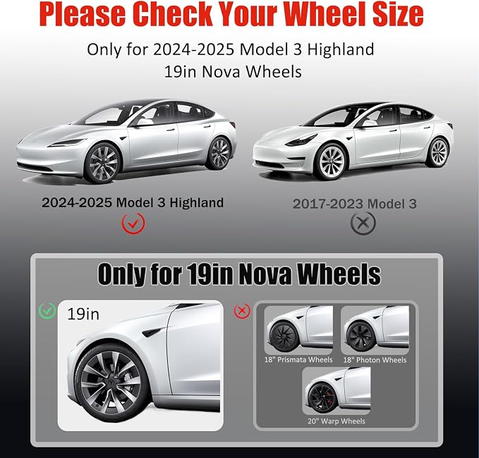 Rim Protector for Tesla 2024 2025 2026 Model 3 Highland 19 Inch Nova Wheels Cover All-in-one Car Tire Trim Rings Rim Case Hubcaps Model 3 Accessories