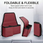 Car Window Armrest Storage Box, Comfortable Leather Vehicle Door Side Arm Rest Pad Organizer Bag, Multi-Function Automotive Window Armrest Storage Pocket, Universal for SUV Van Truck (Red)