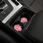 Pink Leopard Steering Wheel Cover - Pink Leopard Steering Wheel Protector Neoprene 15Inch Car Accessories 2 Pcs Car Coasters for Women Men