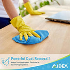AIDEA Microfiber Cleaning Cloth Blue-50PK, Soft Absorbent Shop Rags, Microfiber Towels for Cars, Kitchen Towels, Dusting Cloth for Home, Window, Cleaning Supplies, 12"×12"