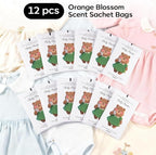 12 Packs Baby Powder Scent Sachets Room Air Freshener for Closet Drawer Clothes Storage Small Space Odor Eliminator