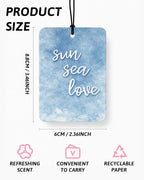 Blue Summer Beach Car Air Freshener 4 Pcs Coconut Scented, Preppy Coastal Bikini Car Accessories Mirror Decor for Women, Girly Beachy Hanging Air Freshener for Cars Closet Drawer Books