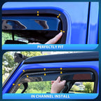 in-Channel Window Visors for Honda Pilot 2016-2022, Not Fit for Touring/Elite/Black Edition, Side Window Deflectors Rain Guards for Cars, Sleek Low Profile Design, Light Smoky Blue, 4PCS