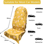 Waterproof Car Seat Cover for Front Seats, Protector for Cars SUVs Trucks, Sweat Towel Seat Covers Bucket for Gym,Workout,Beach,Hiking,Running and Swimming (Chamomile and Yellow, 1PC)