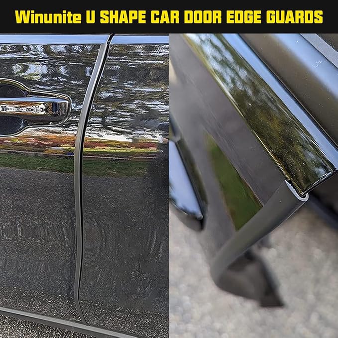 32.8ft (10m) Car Door Edge Guards Black – Self-Adhesive PVC, U-Shaped, Fits Most Vehicles, Fade-Resistant, Scratch- and Chip-Resistant – Reduces Dings in Parking Lots