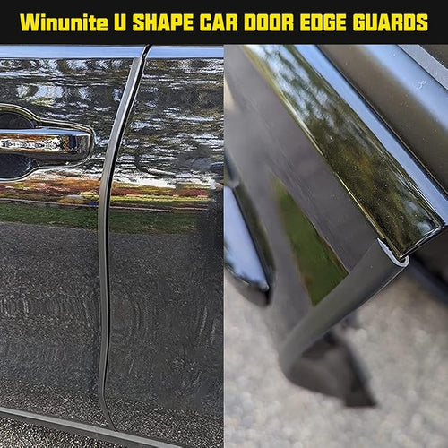 16.4ft (5m) Car Door Edge Guards Black – Self-Adhesive PVC, U-Shaped, Fits Most Vehicles, Fade-Resistant, Scratch- and Chip-Resistant – Reduces Dings in Parking Lots