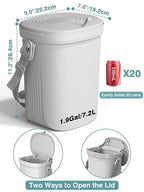 Waterproof Car Garbage Can, 1.9 Gallon Soft Silicone Hanging Trash Can for Car with Lid, Easy to Clean Multi-Purpose Automotive Garbage Bin