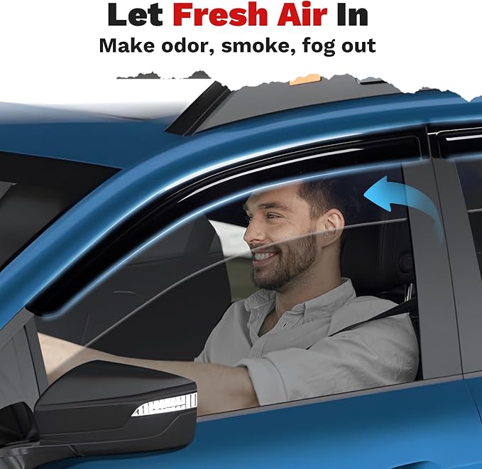 Window Visors Rain Guards for 2020-2025 Subaru Outback Premium Limited Touring Accessories, Outside-Mount Tape-On Side Window Wind Deflectors Vent Visors Shades Rainproof Black 4PCS