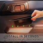 Door Handle Storage Box Container for Ford Bronco 2021 2022 2023 2024 2025 Car Interior Accessories, ABS Front and Rear Door Side Armrest Phone Pocket Organizer Insert Glove Pallet 4PCS