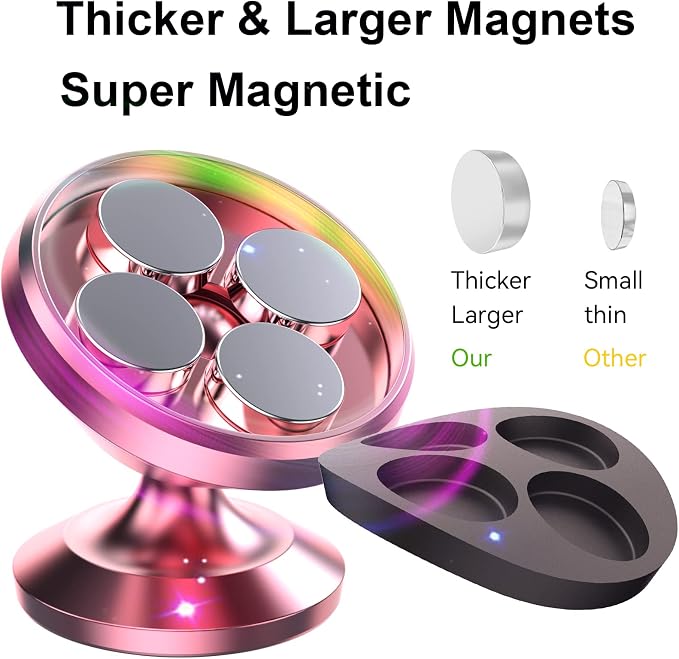 【2 Packs Magnetic Phone Holder for Car【Strong Magnet】 Phone Holders for Your Car Phone Holder Mount【4 Metal Plate】 Universal Car Accessories for Women Men for iPhone Samsung Speakerphones