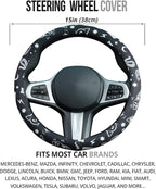 Magic Witch Steering Wheel Cover Auto Steering Wheel Protector, Anti-Slip, Breathable, Absorbing Sweat, Universal Car Accessories 14.5–15 inch,Fit for Most Car, Trucks, SUV