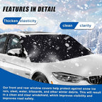 Car Front Windshield Snow Cover, 74×66 Inch Anti Ice Frost Windshield Protector, Windproof Oxford Front Window Cover, Winter Car Accessories for Cars, Trucks, SUVs, Lorries (Front Cover)