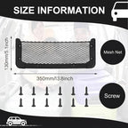 2 Pcs ABS Plastic Frame Car Storage Net Bag Phone Car Mesh Net Holder RV Storage Boat Cargo Pocket Organizer Framed Mesh Pocket with Screws for Auto RV (13.8 x 5 Inch)