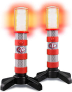 XTREME STP LED Road Flares, Emergency Road Flares for Vehicles, Car Flares with 3 Alert Modes, Magnetic Base, Foldable Stand, Emergency Roadside Lights, Visible Up to 1 Mile, White Flashlight
