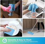 Blue Microfiber Cleaning Cloth, 12 Pack Premium Microfiber Towels for Cars, Lint Free, Scratch-Free, Highly Absorbent, Reusable Cleaning Rags for Car, Household, Kitchen, Window,11.5"X11.5"