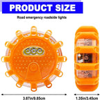 4 Pack Automotive Light LED Roadside Emergency Safety Flare Lights Hook Flashing Warning Beacon Disc Kit for Car Truck Vehicle Boat Automotive Security Rescue Search (Batteries not Included)