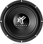 4 Pack HFX8D4 8" Round Subwoofer, 250 Watt Max 125 Watt RMS Single Speaker for Cars and Vehicles, 4 Ohm, Heavy Gauge and Powder Coated, Black