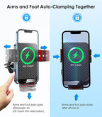 Wireless Car Charger, 15W Fast Charging Auto-Clamping Phone Mount Air Vent Cell Phone Holder Compatible with iPhone 16 15/14/13/13 Pro/12 pro/12, for Samsung Galaxy S23/S22/S21/S20, Red