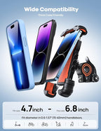 Bike Phone Holder, Motorcycle Phone Mount - Motorcycle Handlebar Cell Phone Clamp, Scooter Phone Clip for iPhone 14 Plus/Pro Max, 13 Pro Max, S9, S10 and More 4.7" - 6.8" Smartphone, Orange
