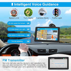 7" GPS Navigator for Car Truck RV, Car GPS Navigation System with 2026 Maps, Lifetime Free Updates, Voice Guidance, Speed & Red-Light Camera Alerts, Custom Truck Routing (Blue)