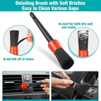 Car Interior Duster Detailing Cleaning Gel Brushes Kit, | Soft Dust Detail Crevice Brush Slime Putty Cleaner Accessories Tools for Dashboard,Air Vent,Panel,Leather