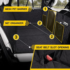 Back Seat Extender for Dogs – Hard Bottom Seat Cover for Dogs, Dog Hammock, Back Seat Pet Cover, Back Seat for Car/SUV/Small Trucks