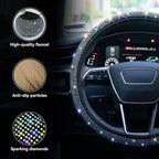 Bling Steering Wheel Cover, Rhinestone Steering Wheel Cover with Crystal Diamond for Women, Sparkling Car Wheel Protector Universal Fit 14-15 inches - Colorful