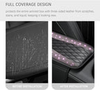 Bling Rhinestones Center Console Covers for Cars,Upgraded Arm Rest Cover for Car with Side Storage Pocket for Car Seat Organizer,Middle Console Cover Stylish Car Decoration (Bling Pink)