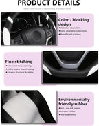 D-Shaped Flat Bottom Steering Wheel Cover for Women Girl - Stylish Car Accessory (White)