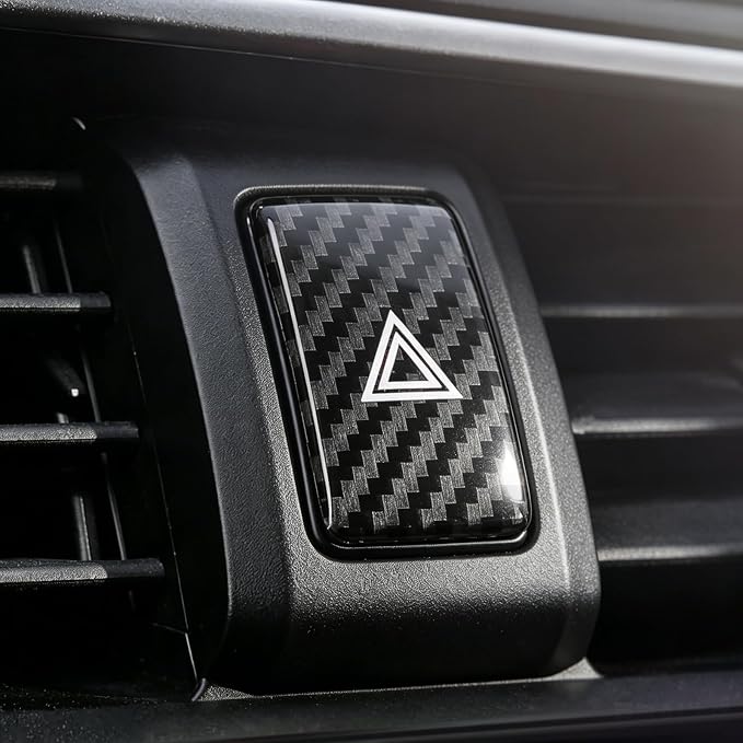 Warning Lights Button Sticker Carbon Fiber Black | Compatible with Honda 10th Gen Civic 2017-2021 Center Console Decal Car Interior Accessories
