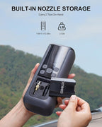 GT160 DUAL Tire Inflator Portable Air Compressor, 4X Faster Dual Cylinder & Upgraded Color LED Screen Portable Air Pump for Car Tires, Auto Shut-off Electric Bike Tire Pump with Pressure Gauge