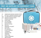 Home Car First Aid Kit Refill Supplies for Business 300Pcs Emergency Kits Urgent Essential for Workpalce Outing Skating Waterproof First Aid Blue Bag for Backpacking