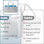 Mr. Pen- Baby Diaper Caddy Organizer, Gray, Blue Inside | Nursery Storage Bin and Car Organizer for Diapers and Baby Wipes
