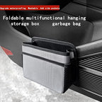 Car Trash Can, Foldable Multifunctional Hanging Storage Box Trash Can with a Roll of Garbage Bag, Multi Pocket Design Suitable for Car, Home, and Office Car Trash Cans (Black)