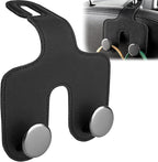 Car Headrest Hook, Bags Hanger for Car, Leatehr Car Double Hooks for Purses and Bags, Car Hanger Storage Holder for Handbag Coat Umbrella, Car Inside Accessories