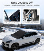 Upgrade Windshield Cover for Ice & Snow [Fast Install & Removal] 600D Oxford Fabric Against Magnetic Fit Snow, Ice, Frost, Winter Accessories - Fit for All Sedans/Cars - (69' x48'')