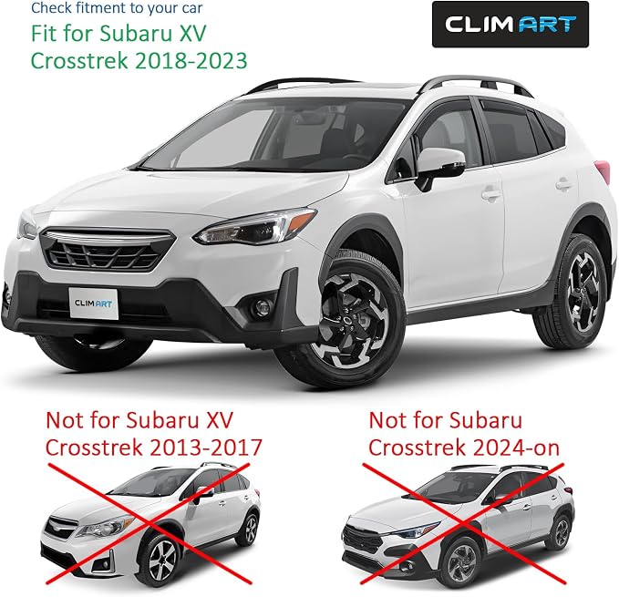 in-Channel Incredibly Durable Rain Guards for Subaru XV Crosstrek 2018-2023, Original Window Deflectors, Vent Window Visors, Vent Deflector, 4 pcs. - 618415