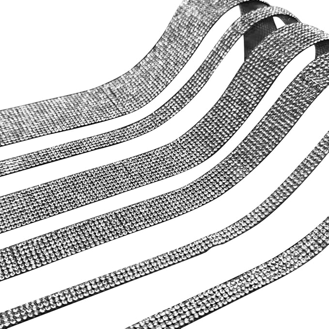 4PCS Bling Car Door Edge Guards Protector, Diamond Auto Side Door Anti-Collision Crash Strip Sticker, Crystals Vehicle Anti-Scratch Bumper Tape, Universal for SUV Truck Pickup (White)